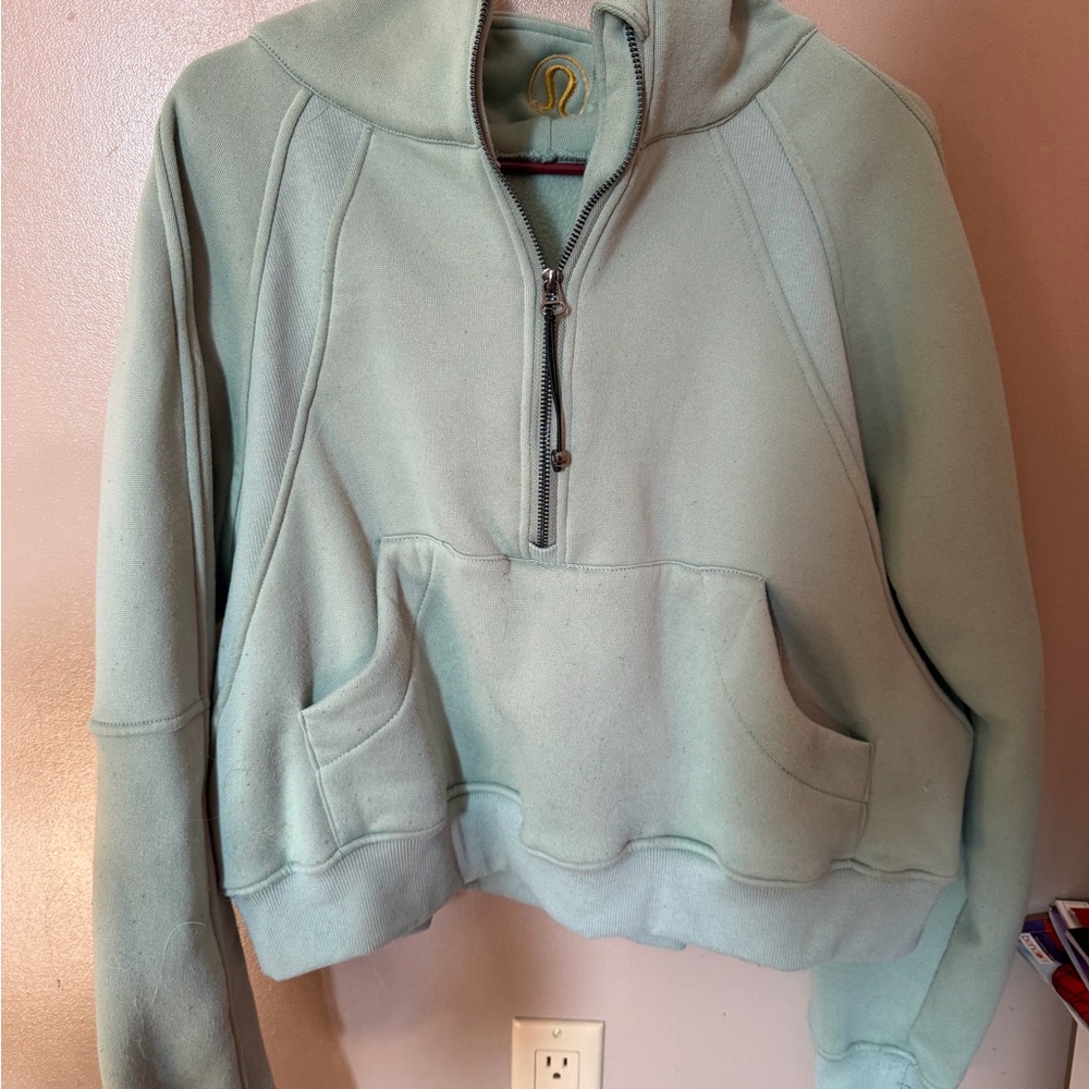 Women's Green Half-Zip Hoodie
